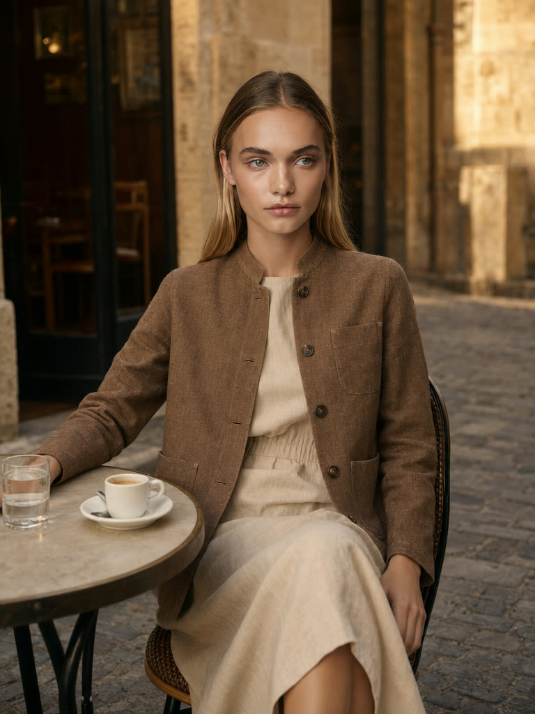 At the café in evening light