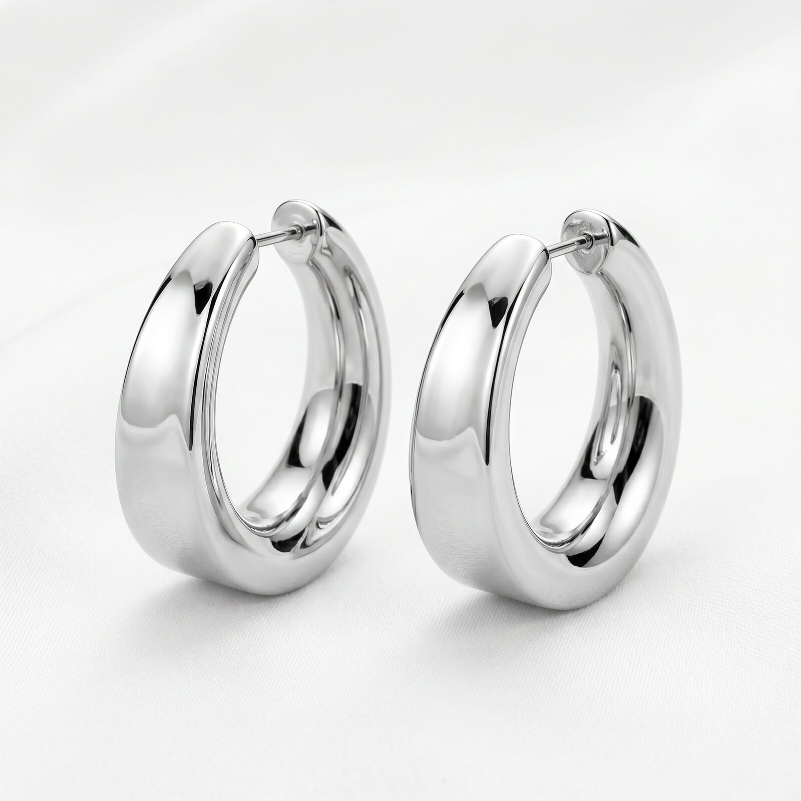 Chrome hoop earrings