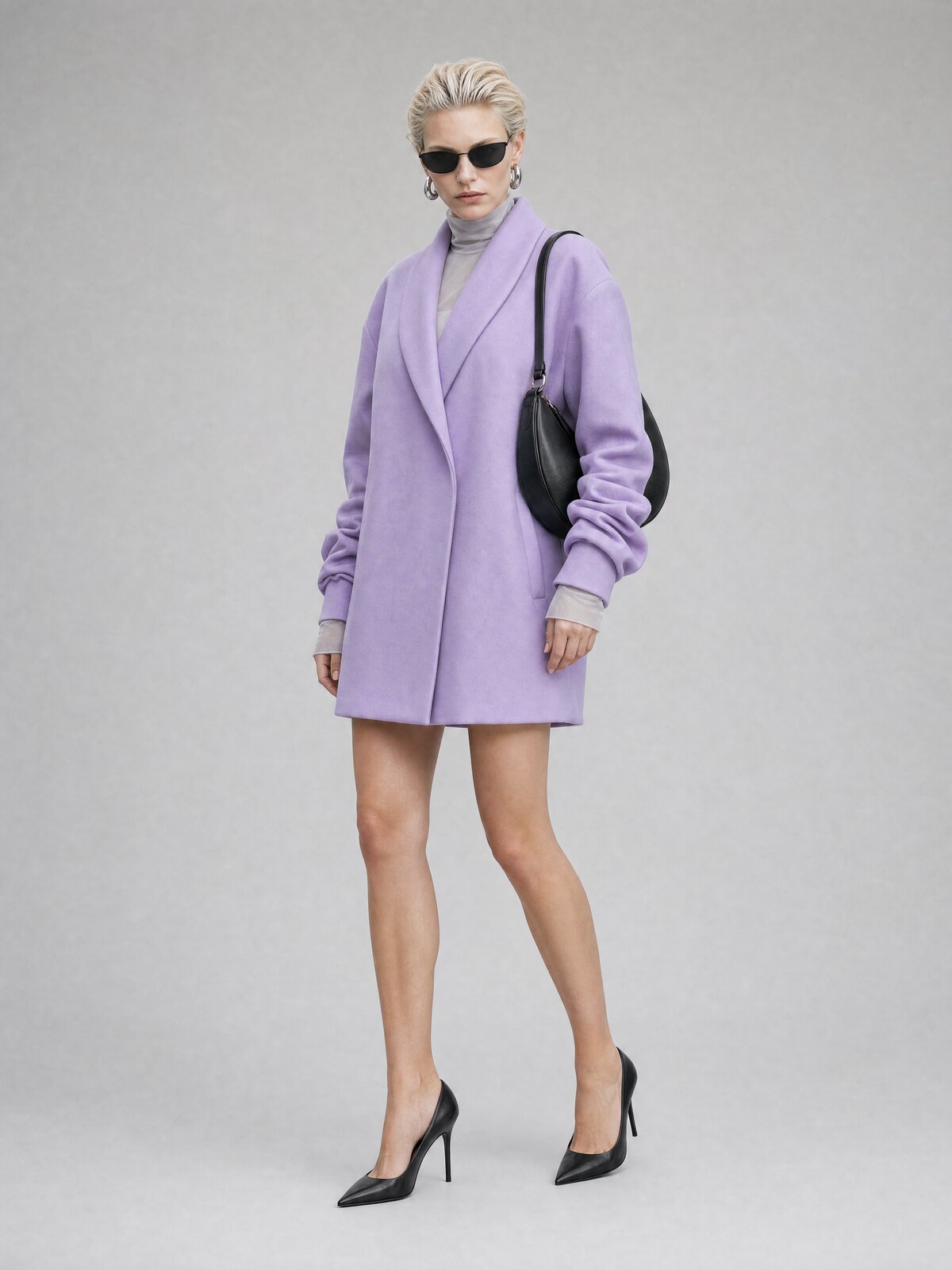 Colette Blazer styled with the half-moon sunglasses and crescent bag