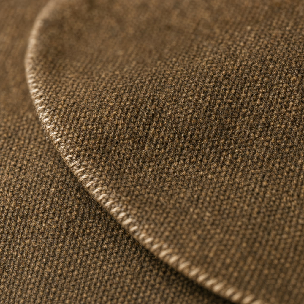 Contrast topstitching on the patch pocket